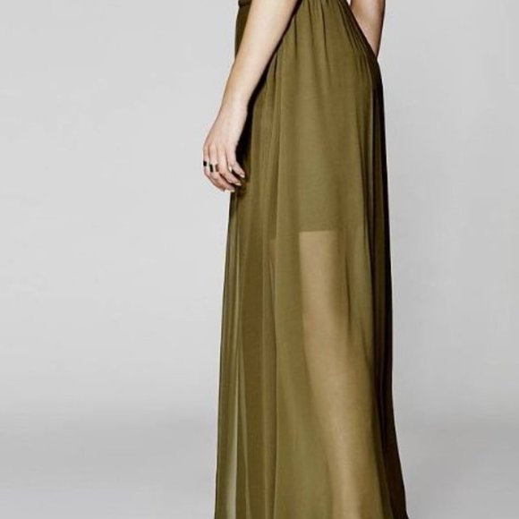 Marciano Cynna Maxi Army Green Slit Skirt - Picture 3 of 4